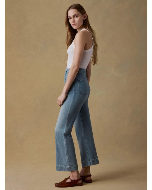 Faherty Brand Blue Stretch Terry Patch Pocket Ankle Pants