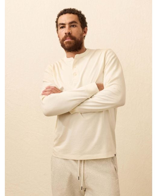 Faherty Brand Natural Long-Sleeve Waffle Henley T-Shirt for men