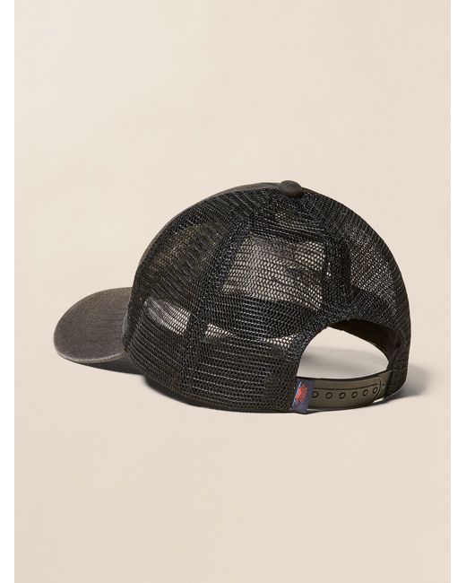 Faherty Brand Black Sankofa Trucker Hat for men