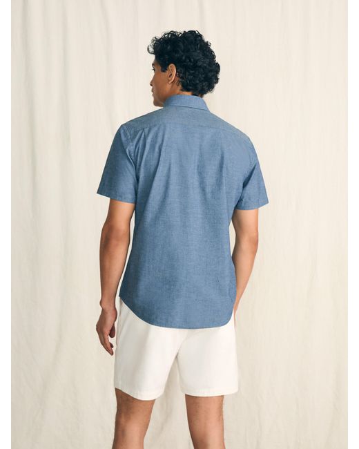 Faherty Brand Blue Short-sleeve Stretch Playa Shirt for men