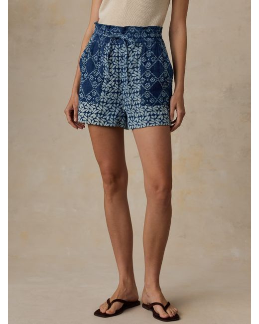 Faherty Brand Blue Dune Cotton Gauze Serena Short