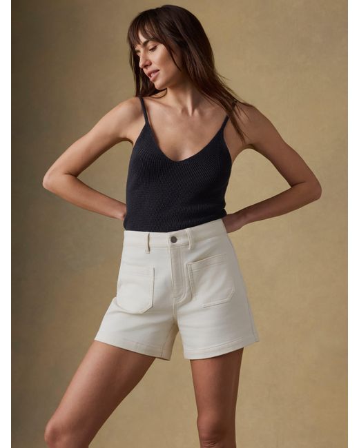 Faherty Brand Blue Stretch Terry Patch Pocket Short