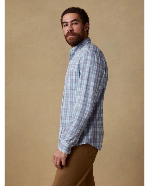 Faherty Brand Blue Coastline Knit Shirt for men