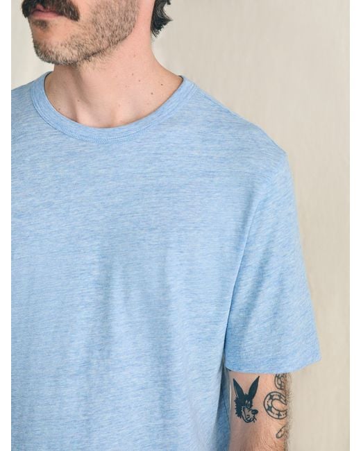 Faherty Brand Blue Short-sleeve Vintage Chambray T-shirt for men