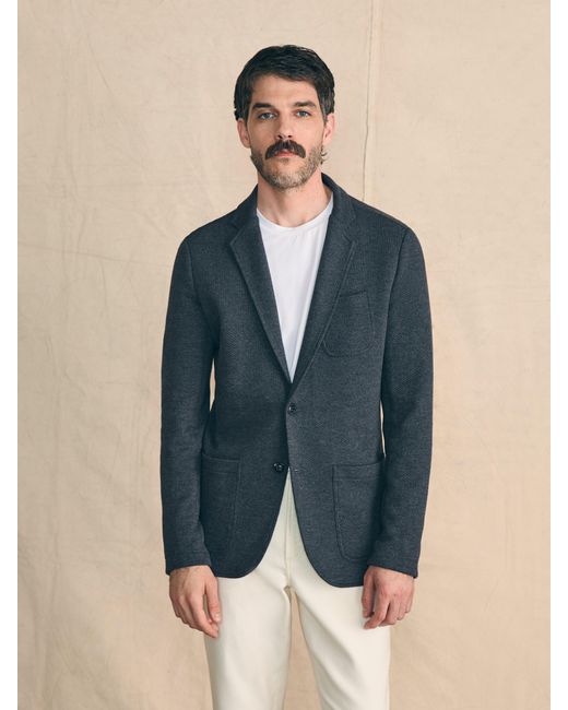 Faherty Brand Black Inlet Knit Blazer for men