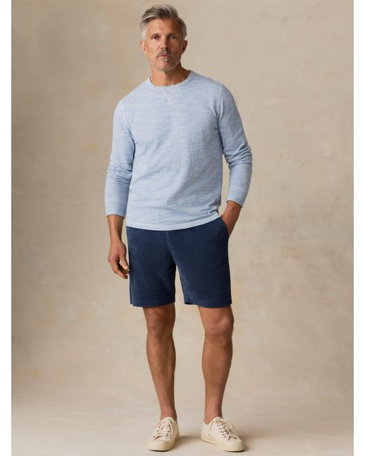 Faherty Brand Blue Cabana Towel Terry Sweatshort for men