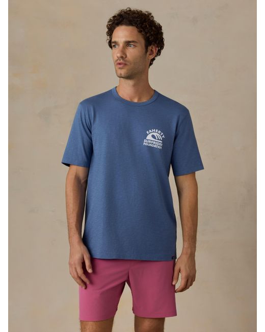 Faherty Brand Blue X Surfrider Sunwashed Regenerative T-Shirt for men