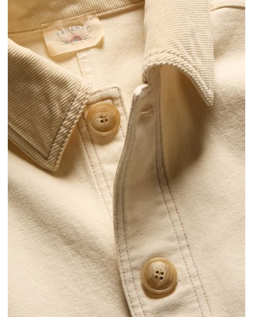 Faherty Brand White Sunwashed Canvas Chore Jacket