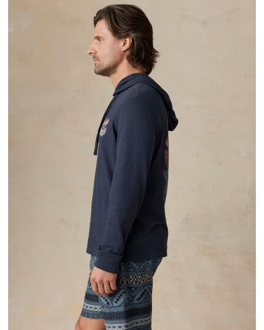 Faherty Brand Blue Sunwashed Organic Graphic Hoodie for men