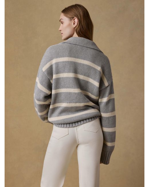 Faherty Brand Natural Sunwashed Cotton Polo Sweater