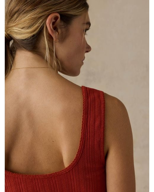 Faherty Brand Red Paradise Pointelle Cami Cardigan
