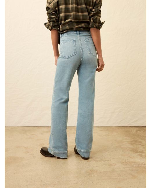 Faherty Brand Blue Stretch Terry Patch Pocket Pants