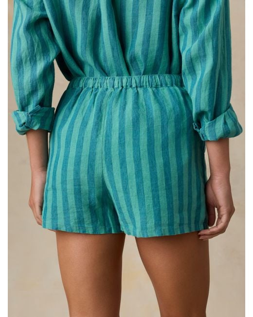 Faherty Brand Green Laguna Linen Montecito Short