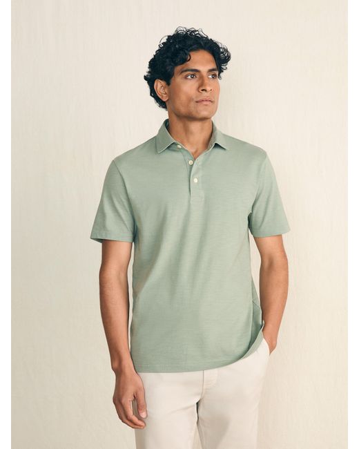 Faherty Brand Green Sunwashed T-shirt Polo for men