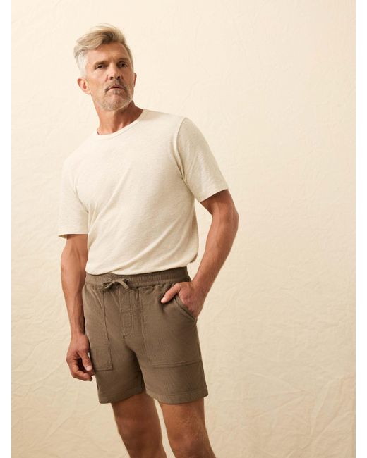 Faherty Brand Natural Corduroy Drawstring Utility Short for men