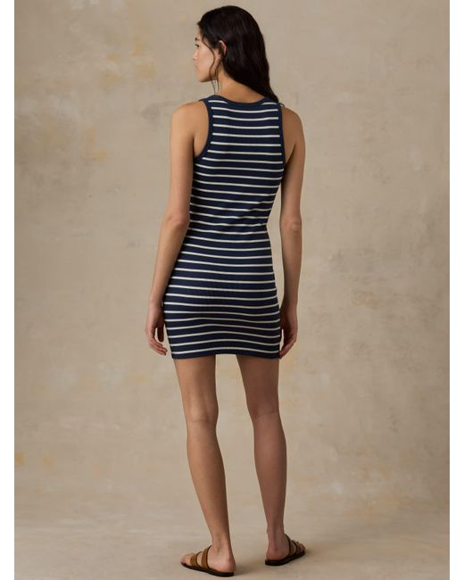 Faherty Brand Blue Surfside Rib Mini Dress