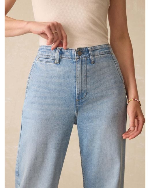 Faherty Brand Blue Linen Denim Pants