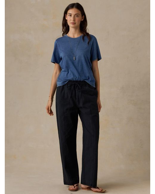 Faherty Brand Blue Cotton Twill Drawstring Pants