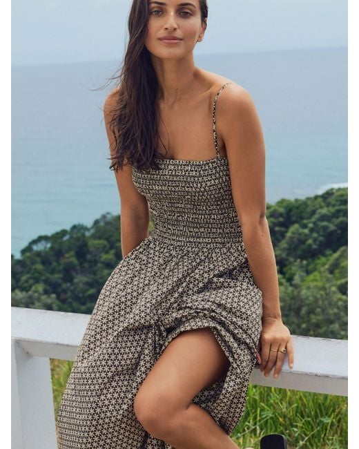Faherty Brand Natural Coastal Poplin Lucia Dress