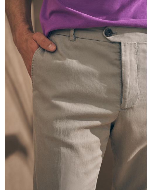 Faherty Brand Brown Reserve All Season Linen Trouser Pants for men