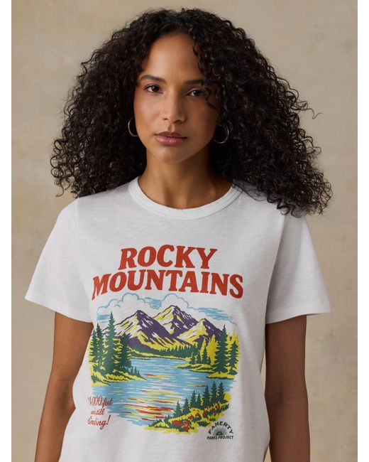 Faherty Brand Blue X Parks Project Rocky Mountains Sunwashed Regenerative T-Shirt