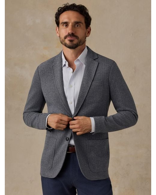Faherty Brand Blue Inlet Knit Tweed Blazer for men
