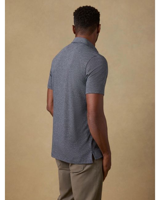 Faherty Brand Blue Short-Sleeve Movement&Trade; Pique Polo Shirt for men