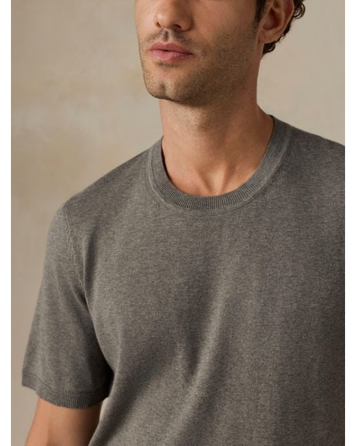 Faherty Brand Natural Short-Sleeve Sweater Tee for men