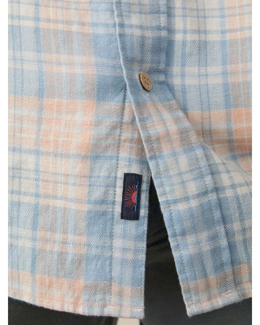 Faherty Brand Blue Long-Sleeve Breeze Shirt for men