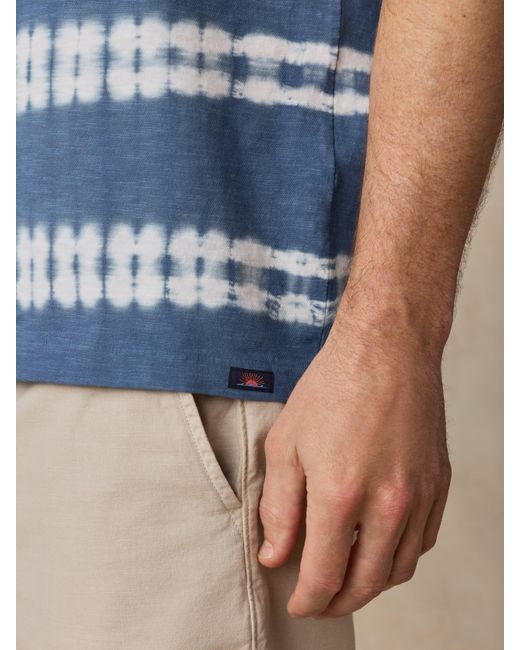 Faherty Brand Blue Sunwashed Regenerative T-Shirt for men