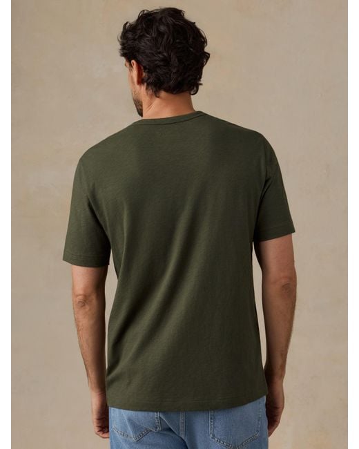 Faherty Brand Green Sunwashed Regenerative T-Shirt for men