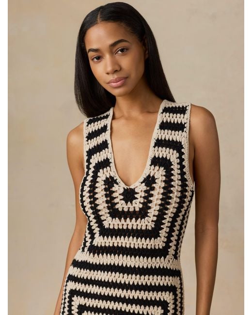 Faherty Brand Green Seacoast Crochet Column Dress