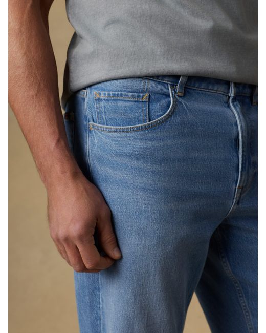 Faherty Brand Blue Original Cotton Denim Pants for men