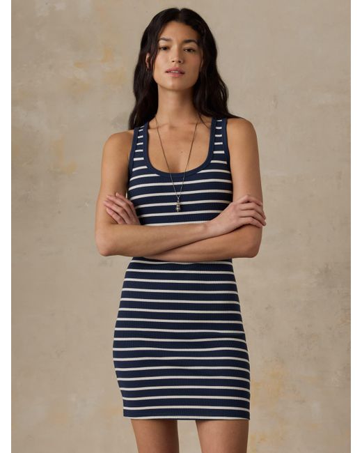 Faherty Brand Blue Surfside Rib Mini Dress