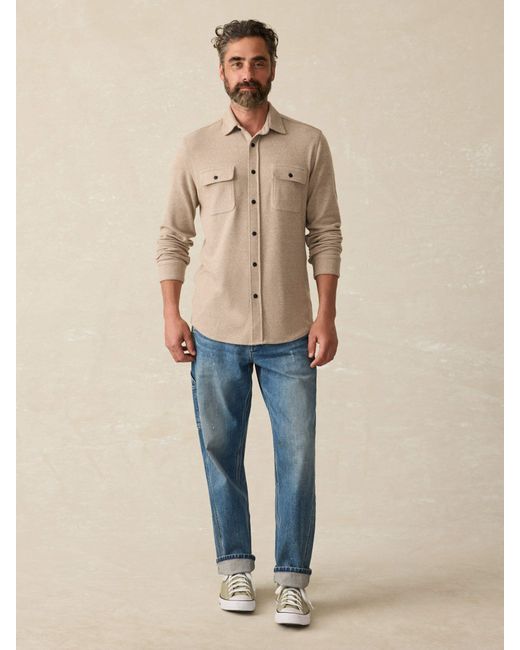 Faherty Brand Natural Faherty Legend Recycled Sweater Shirt for men