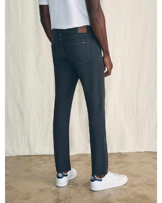 Faherty Brand Blue Stretch Terry 5-Pocket Pants (32" Inseam) for men