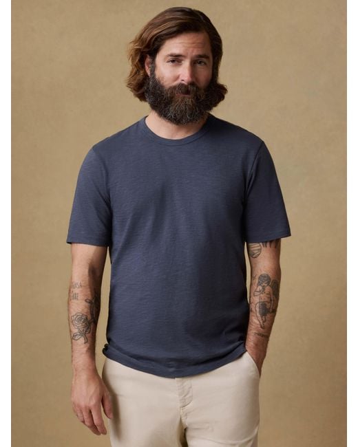 Faherty Brand Blue Sunwashed Regenerative T-Shirt for men