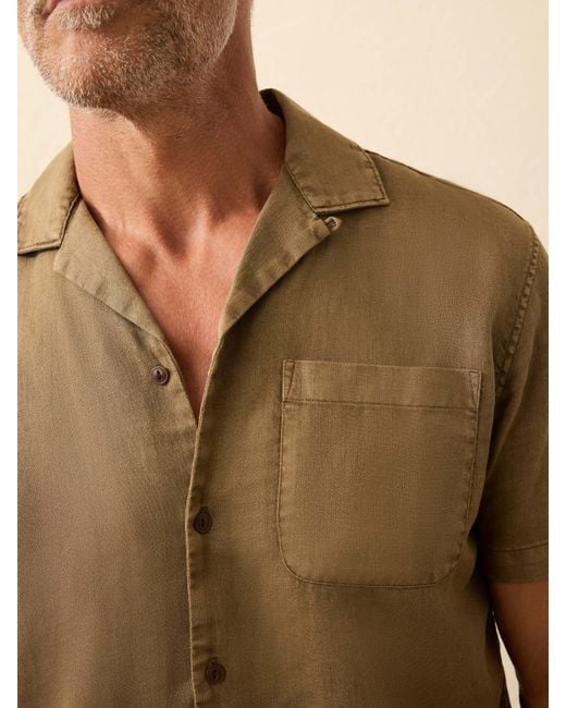 Faherty Brand Natural Short-Sleeve Hemp Blend Shirt for men