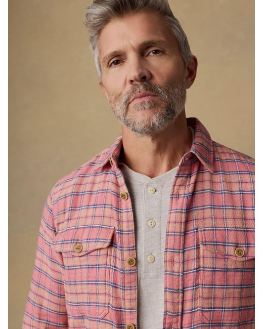 Faherty Brand Pink Belmar Workshirt for men