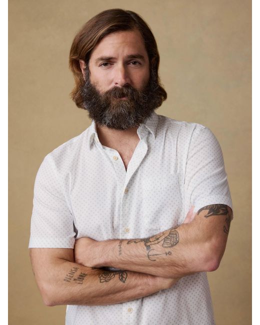 Faherty Brand White Short-Sleeve Movement&Trade; Monterey Shirt for men