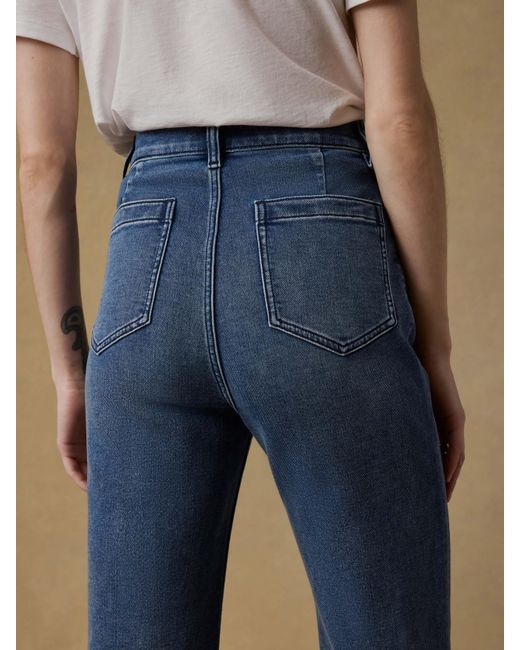 Faherty Brand Blue Stretch Terry Patch Pocket Ankle Pants