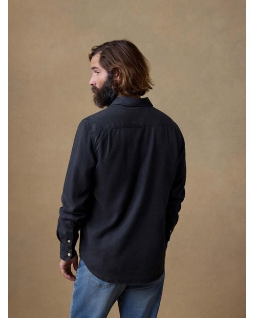 Faherty Brand Blue Tried & True Chambray Workshirt for men