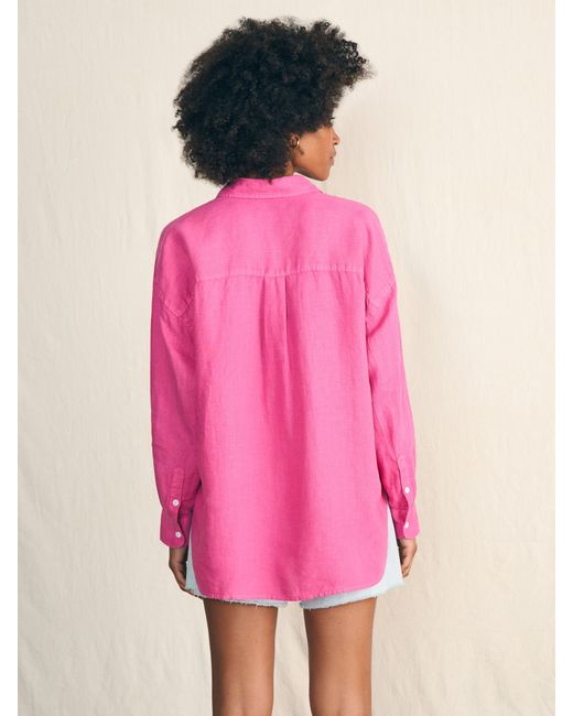 Faherty Brand Pink Laguna Linen Relaxed Shirt