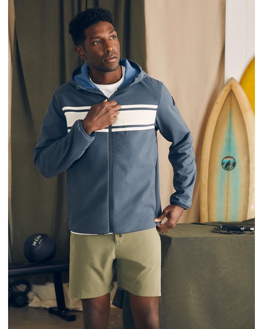 Faherty Brand Blue Shorelite Surf Stripe Jacket for men