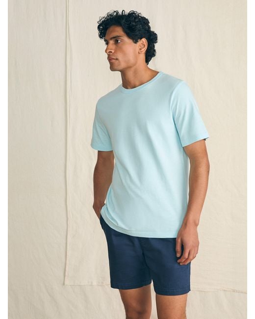 Faherty Brand Blue Sunwashed T-shirt for men