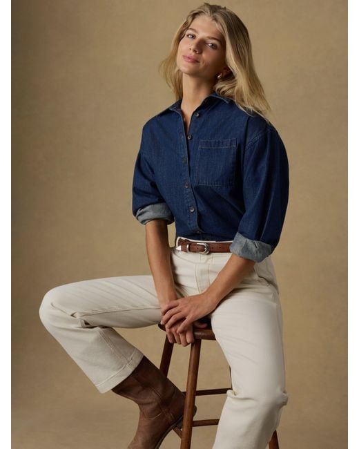 Faherty Brand Blue Sunfair Denim Shirt