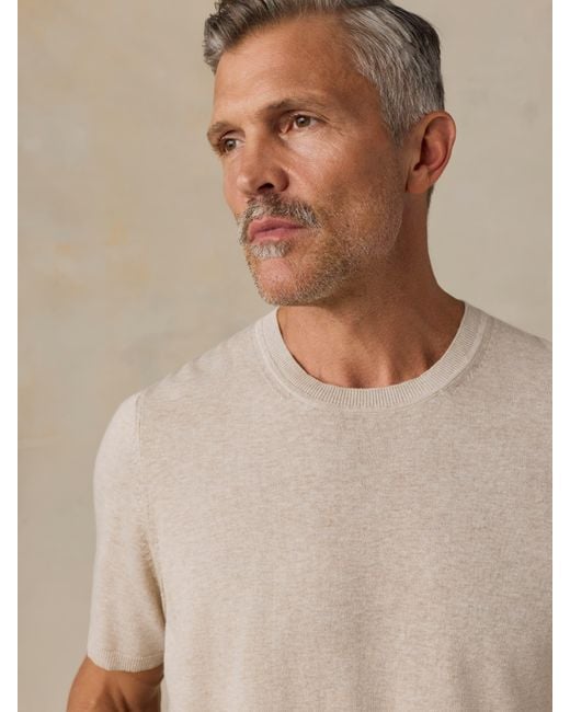 Faherty Brand Natural Short-Sleeve Sweater Tee for men