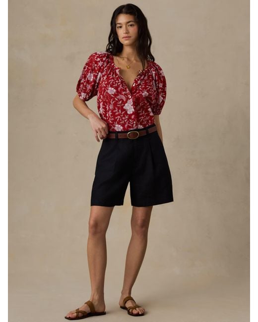 Faherty Brand Red Voile Lettie Top