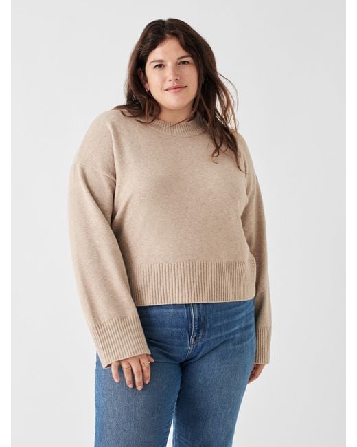 Faherty Cotton Jackson Sweater in Oatmeal Heather (Blue) Lyst