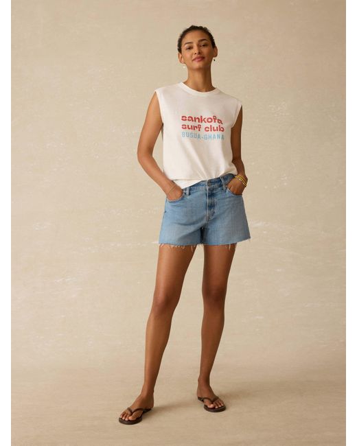 Faherty Brand Blue Surf Ghana Sunwashed Muscle Tank